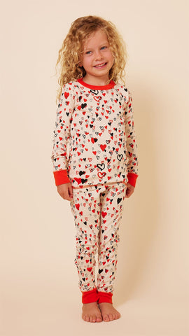 Kids Sweethearts Pima Knit Long-Sleeved Pajama