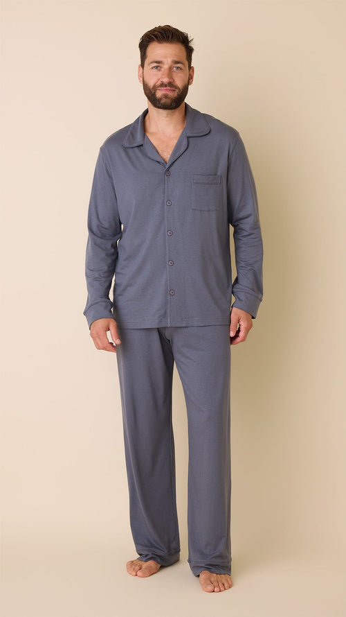 Classic Men's Pima Knit Pajama Set - Steel Grey Hover Steel