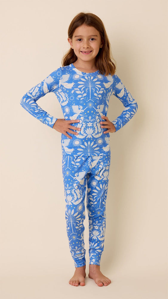 Angels Among Us Kids Pima Knit Pajama Main Blue