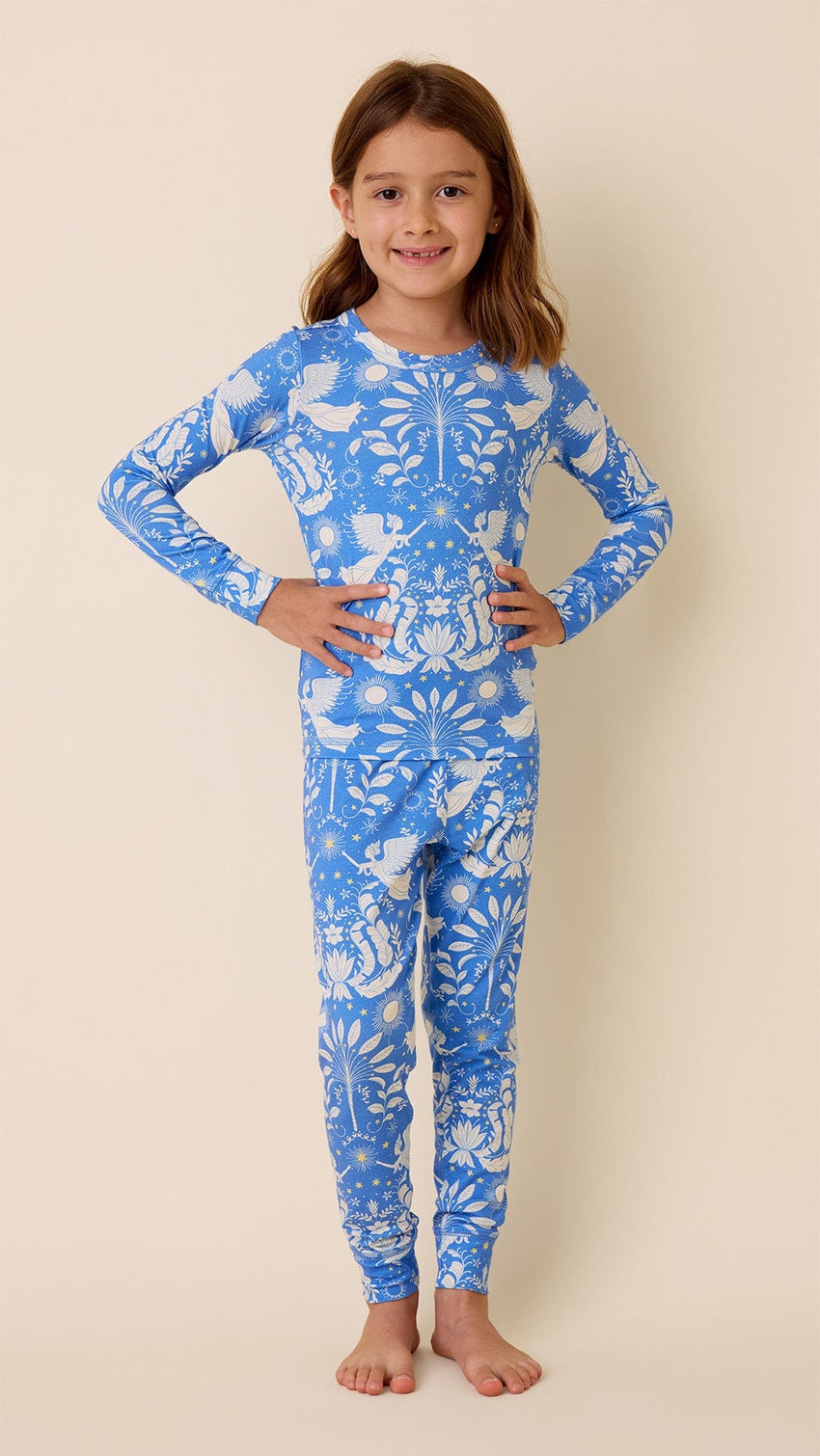 Angels Among Us Kids Pima Knit Pajama Main Blue