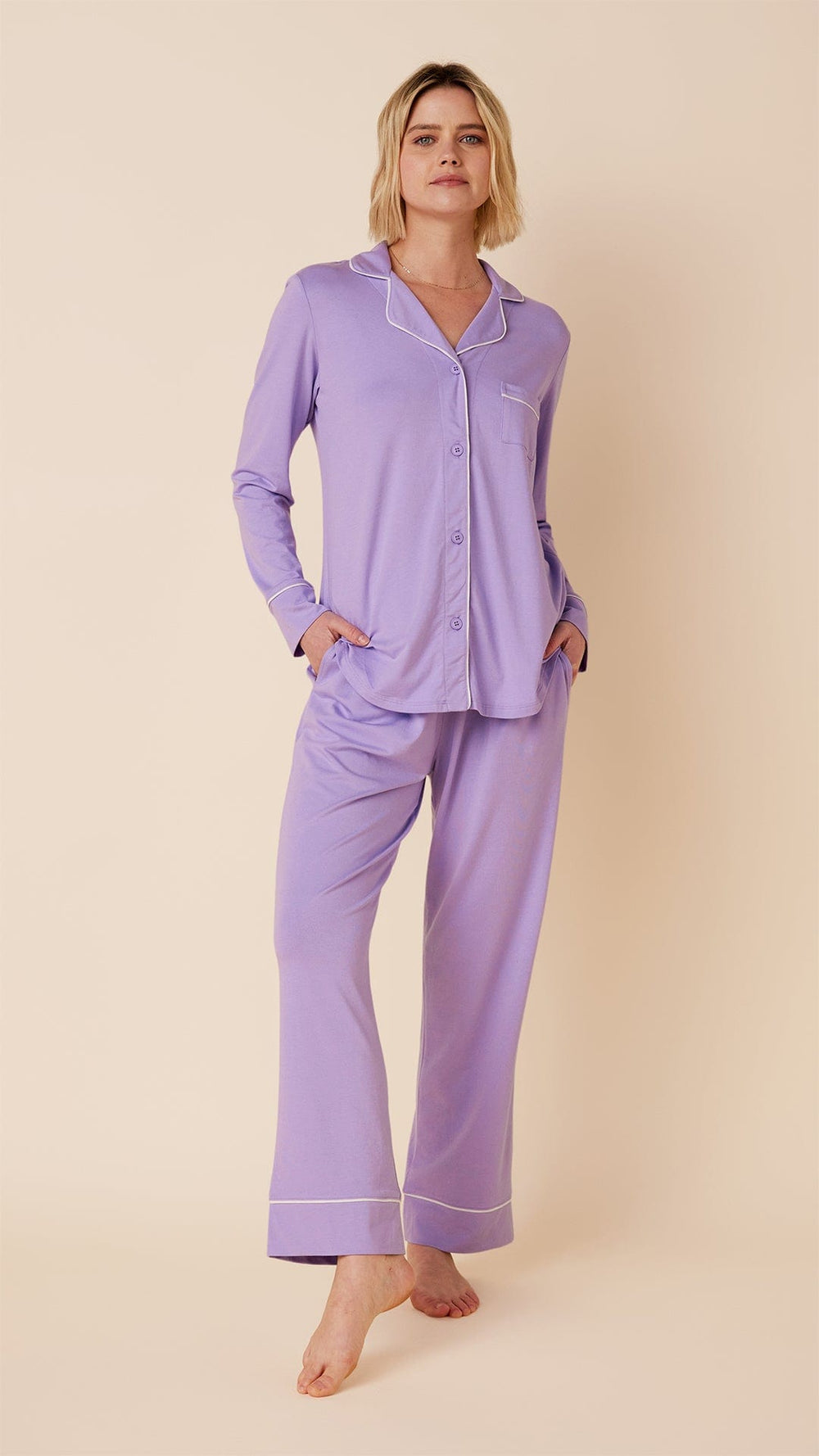 Classic Pima Knit Pajama - Lilac Main Lilac