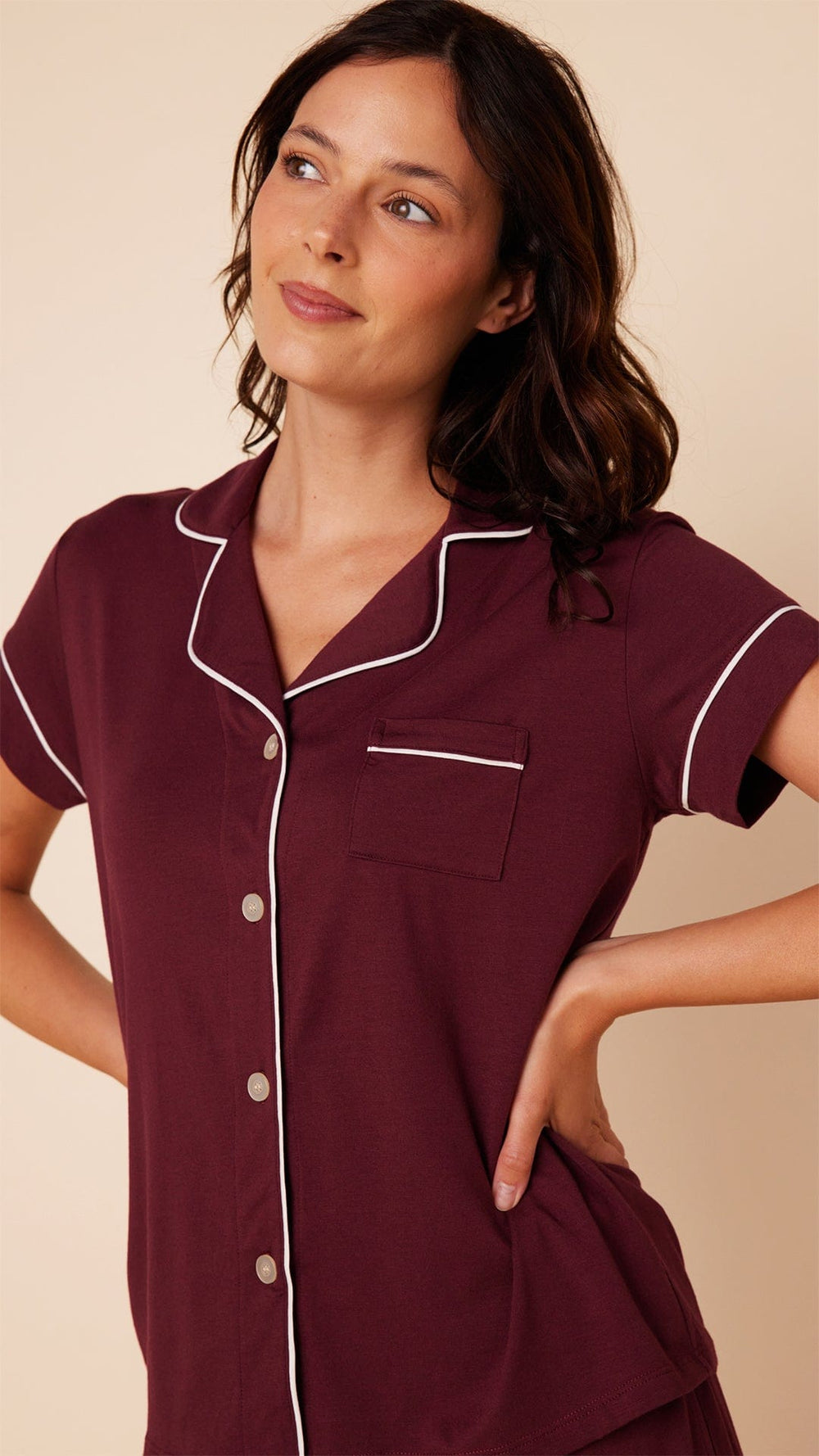 Classic Pima Knit Capri - Mulled Wine Extra Mulled Wine