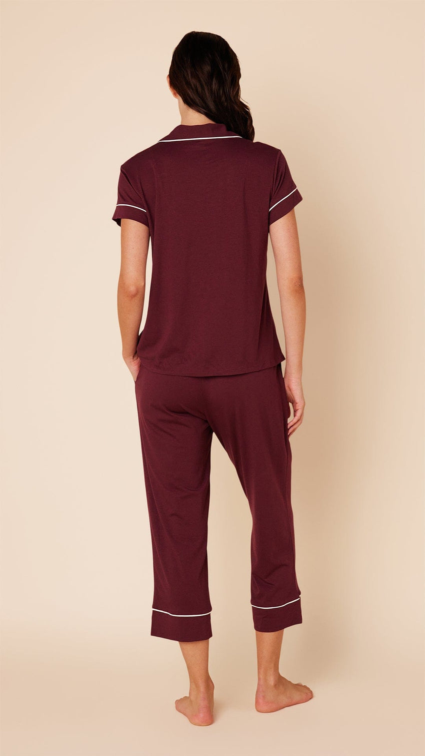 Classic Pima Knit Capri - Mulled Wine Hover Mulled Wine