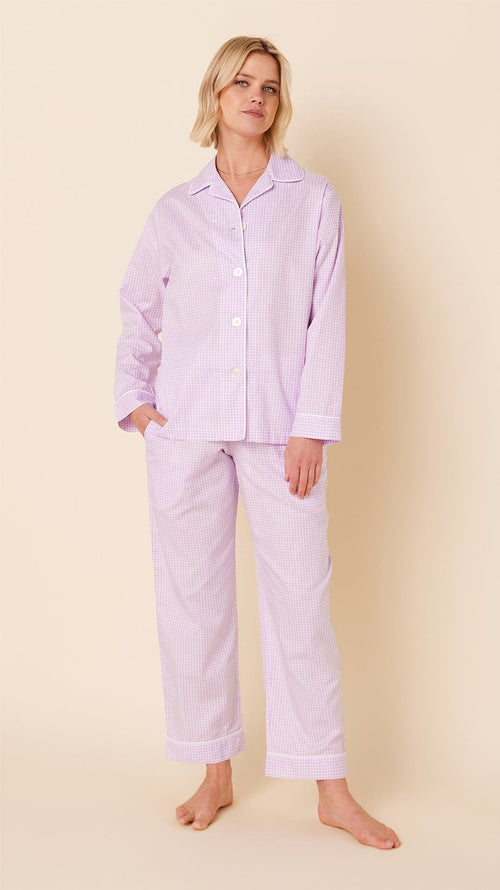 Classic Gingham Luxe Pima Pajama - Lavender Lavender Main