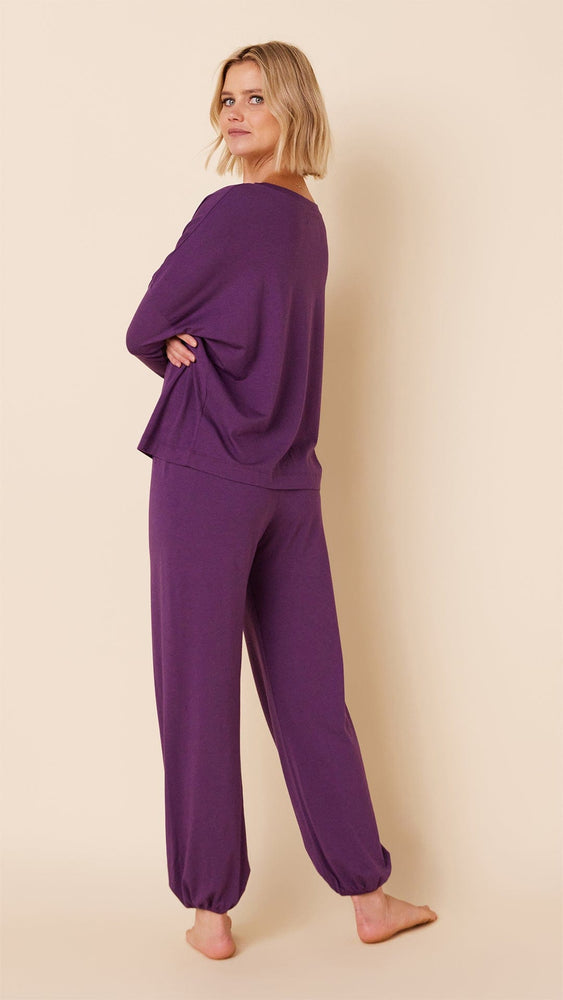 Classic Pima Knit Pullover Set - Aubergine Hover Aubergine