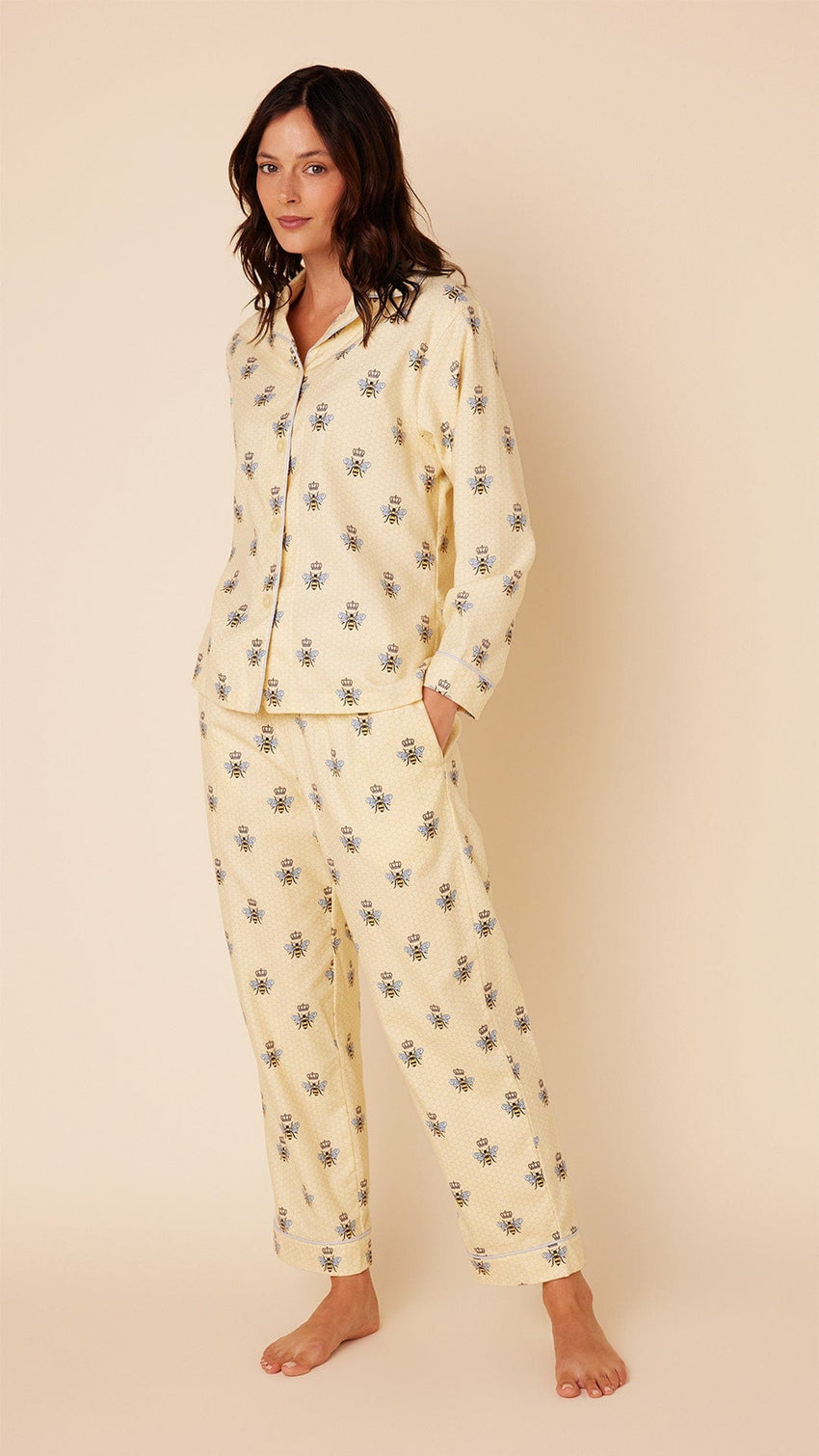 Queen Bee Flannel Pajama - Honey Hover Honey