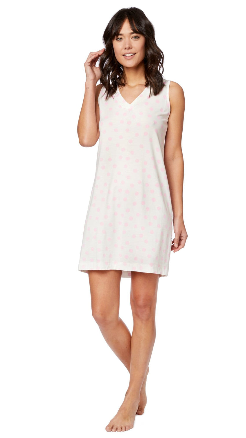 Sprinkle Dots Pima Knit Nightgown - Pink Main Pink