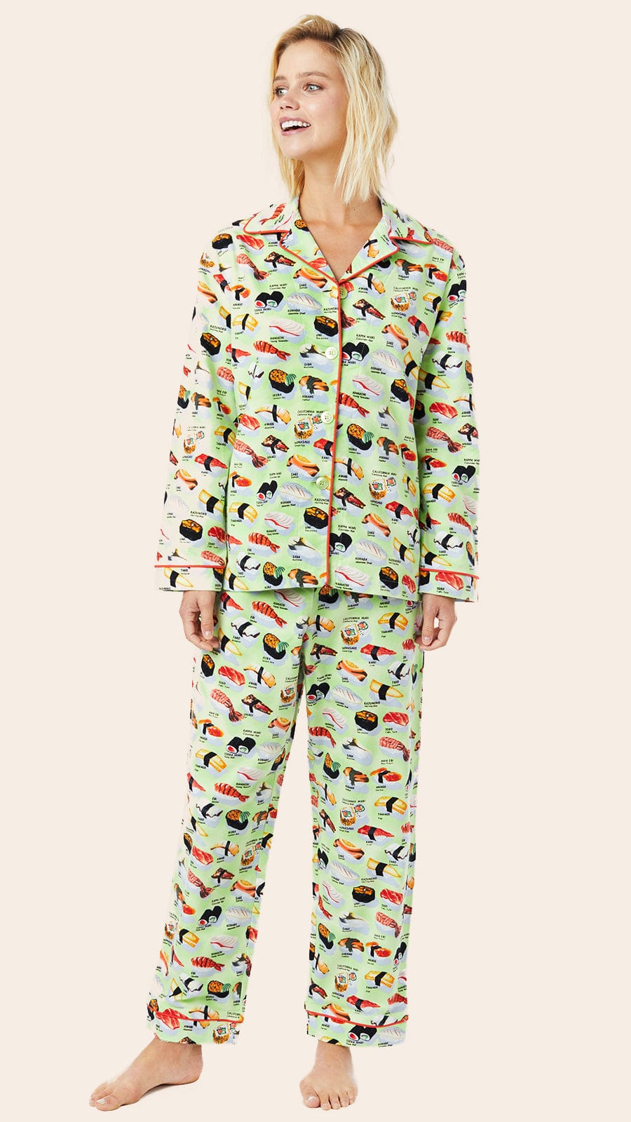 Sushi Poplin Pajama - Wasabi Main Wasabi