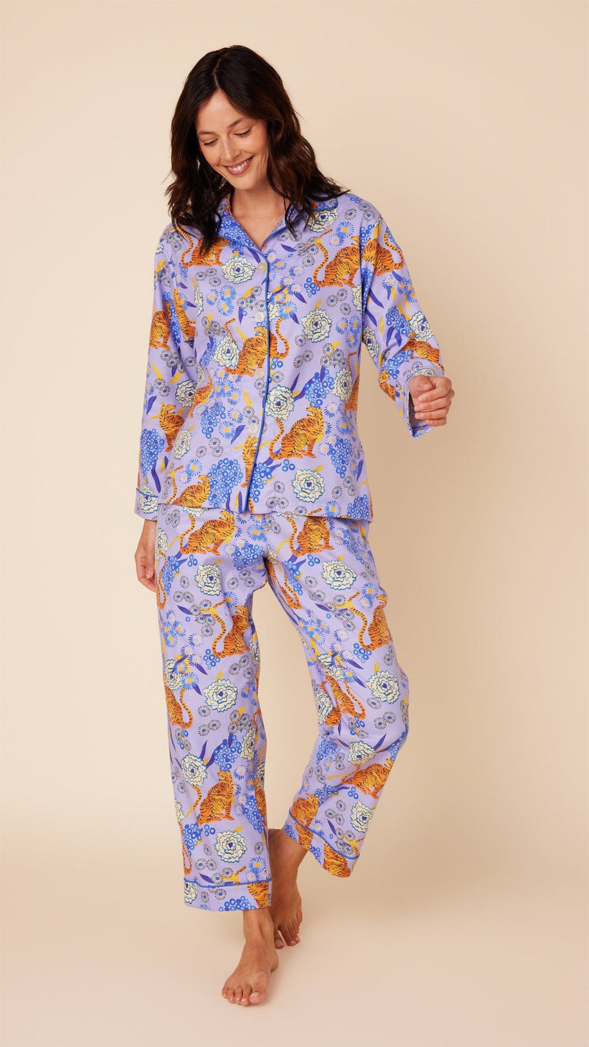 Tigress Flannel Pajama Main Lavender