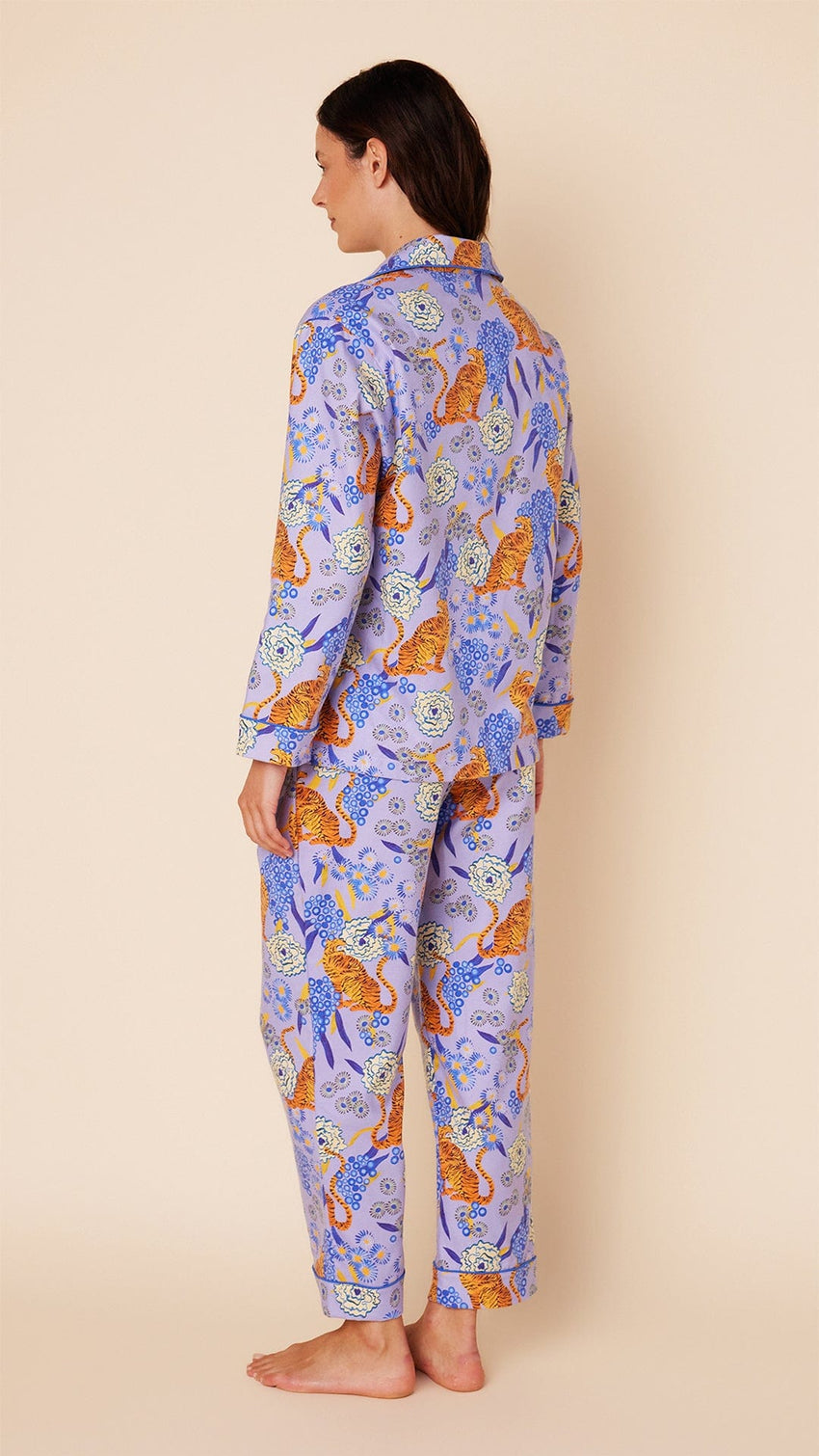 Tigress Flannel Pajama Hover Lavender