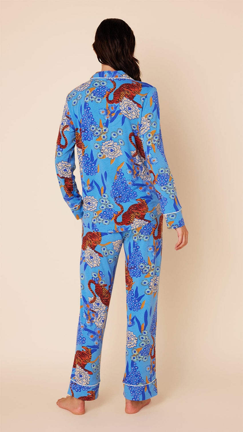 Tigress Pima Knit Pajama - Blue Hover Blue