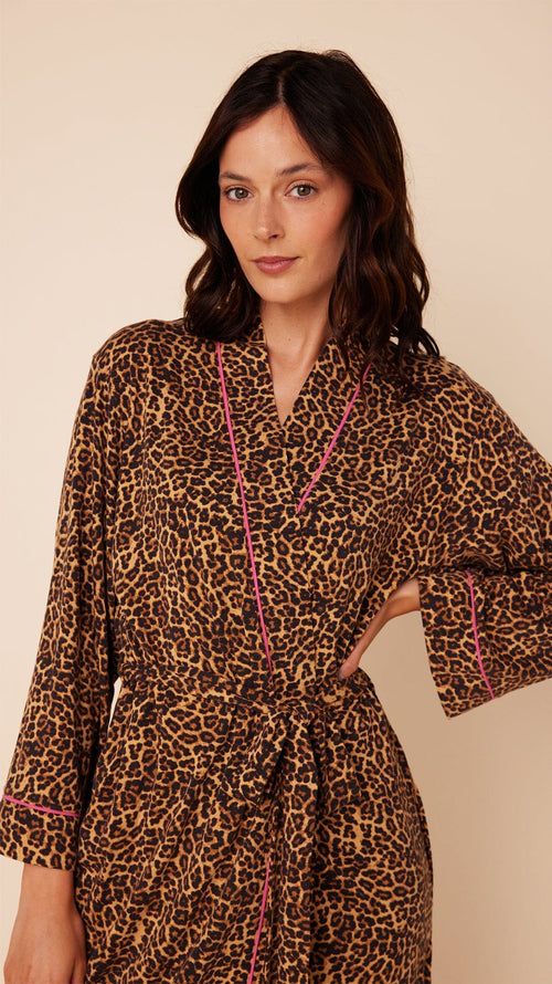 Wildcat Pima Knit Kimono Robe Extra Brown