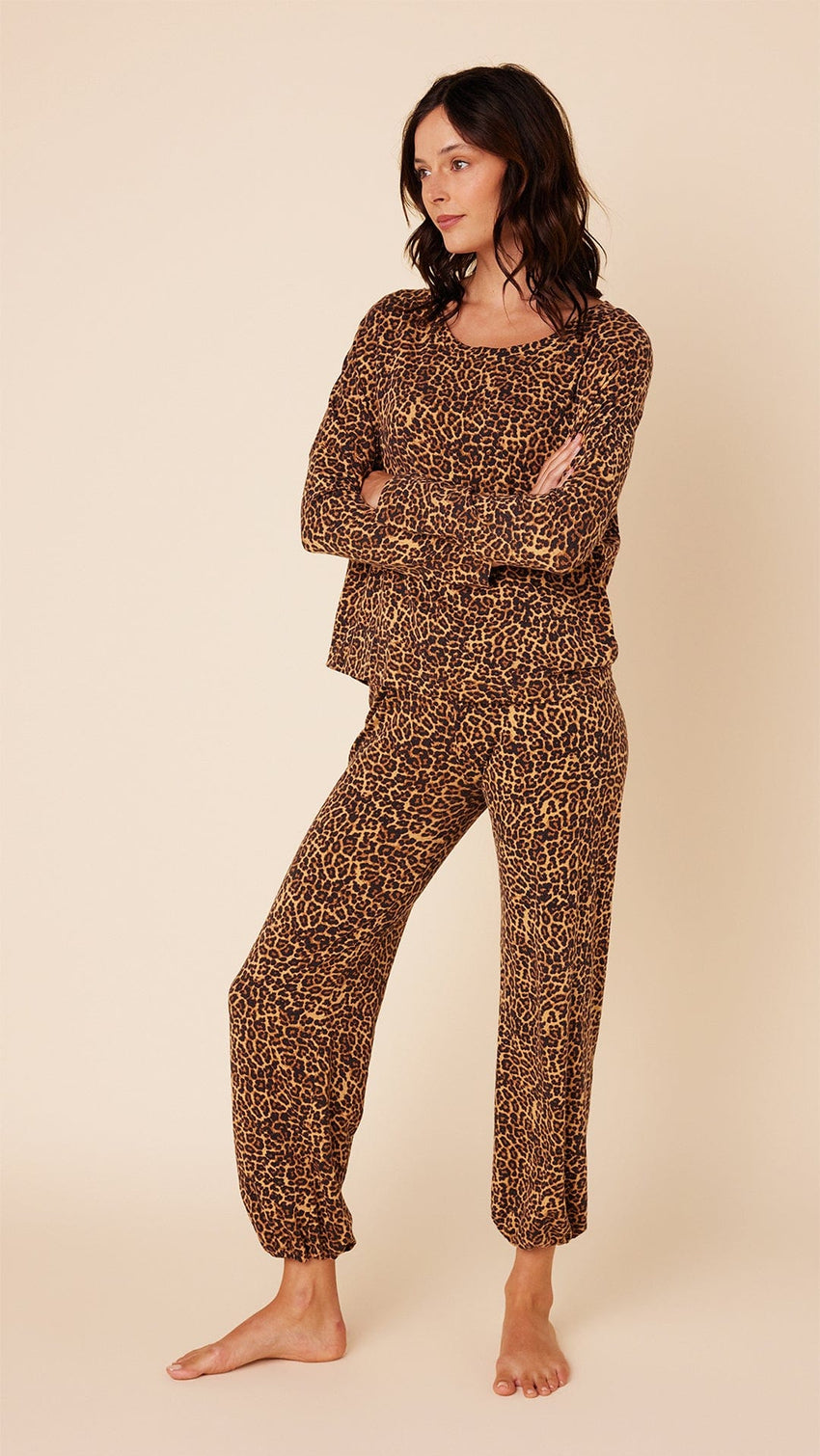 Wildcat Pima Knit Pullover Set Main Brown