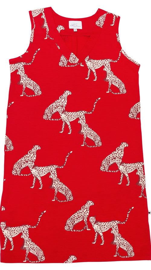 El Tigre Pima Knit Nightgown Wide Red
