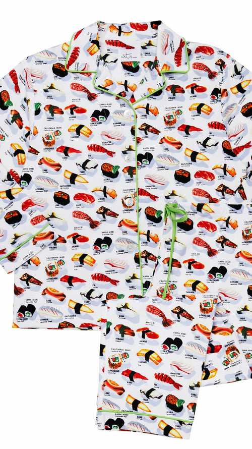 Sushi Flannel Pajama - White