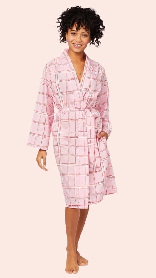Pretty in Pink Luxe Pima Kimono Robe Main Pink