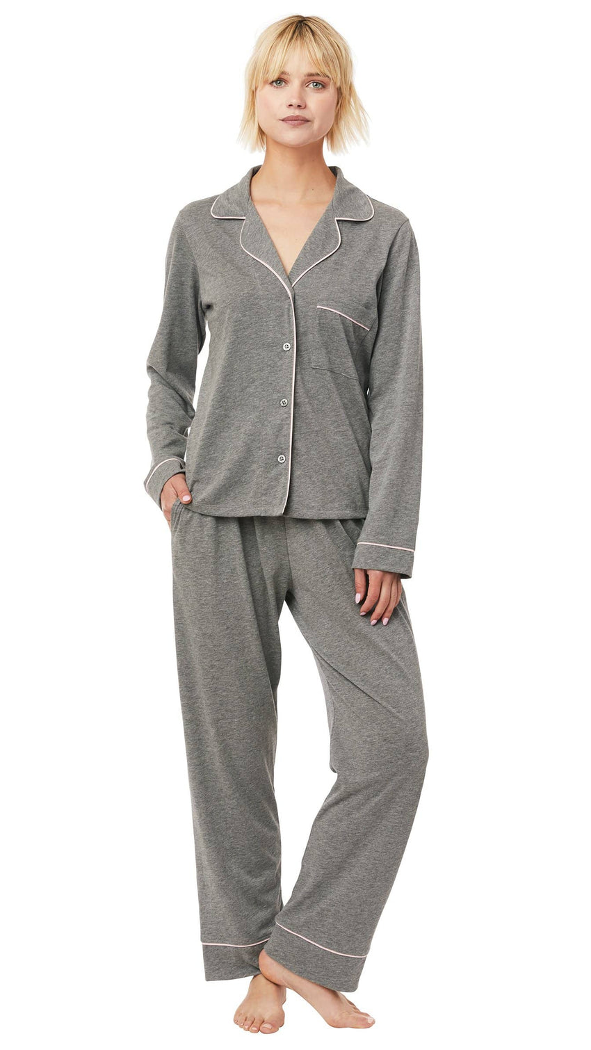 Classic Pima Knit Pajama - Heather Grey Main Heather Grey