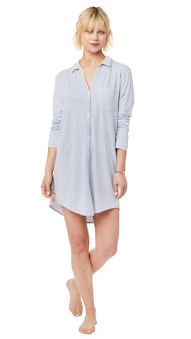 Simple Stripe Pima Knit Night Shirt