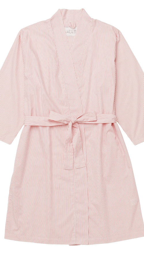 Simple Stripe Luxe Pima Robe Extra Red