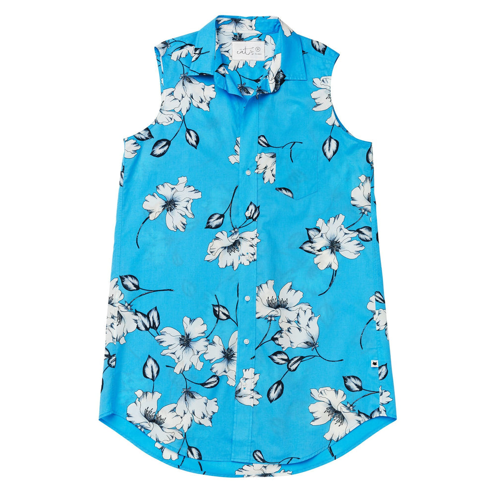 Charlotte Luxe Pima Sleeveless Night Shirt Hover Blue
