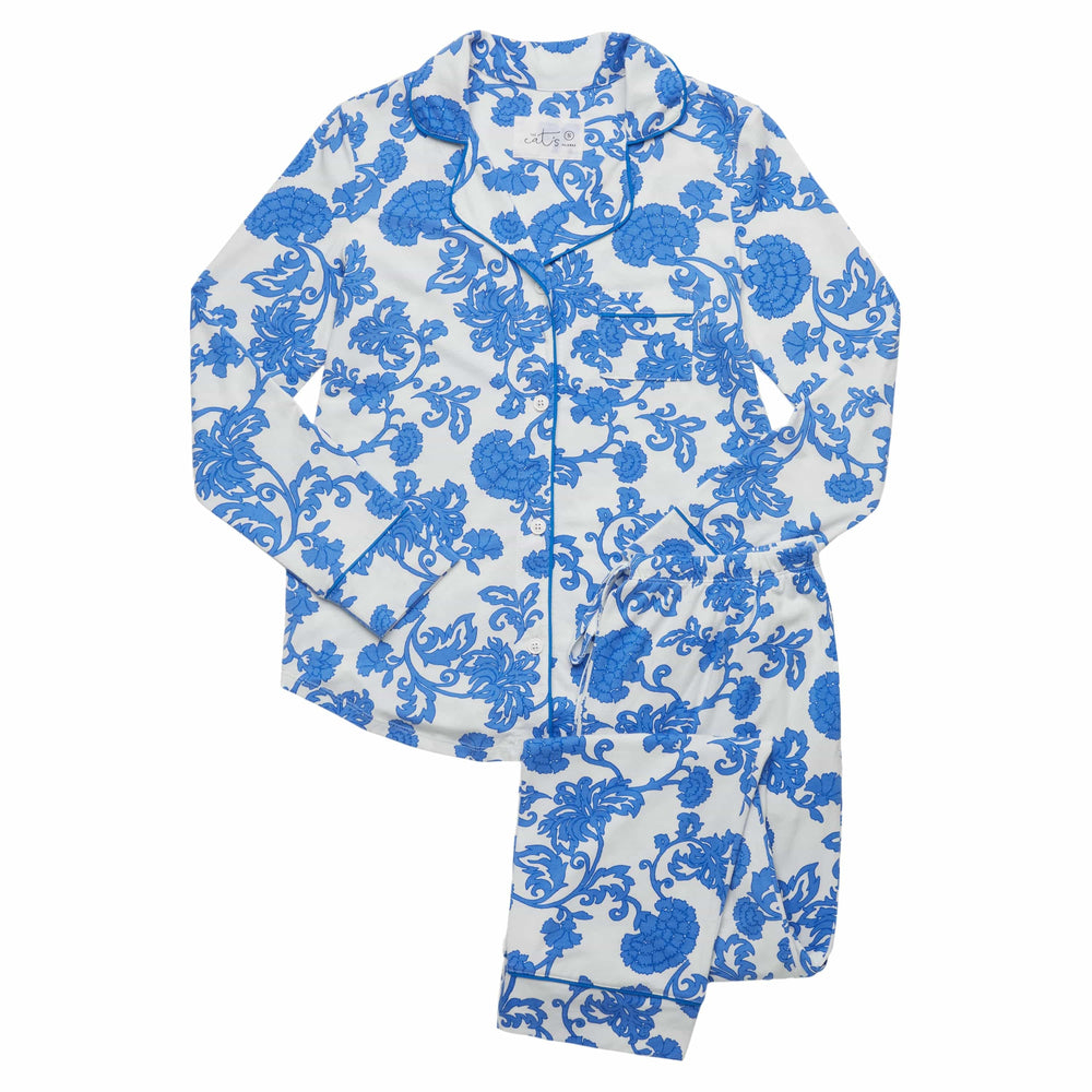 Chrysantheme Pima Knit Pajama - Blue Description Blue