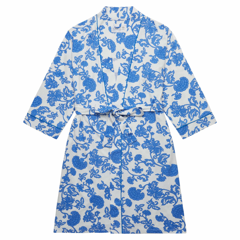 Chrysantheme Pima Knit Kimono Robe Description White