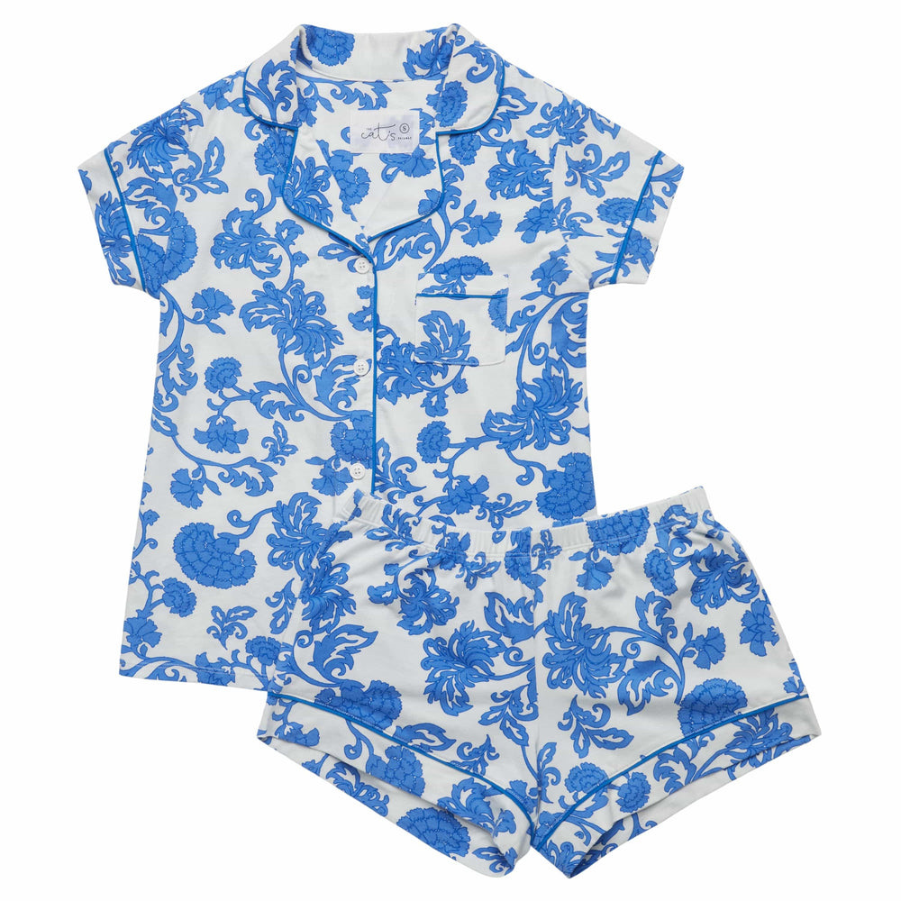 Chrysantheme Pima Knit Short Set Hover White