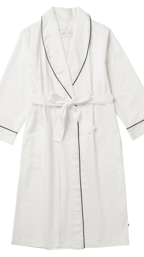 Classic Luxe Pima Shawl Collar Robe - White Extra White