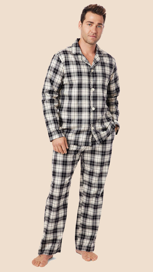 Denmark Men's Pima Flannel Pajama Main Black