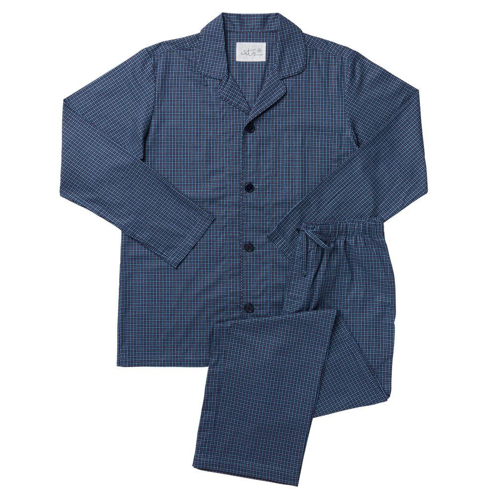 Lisbon Men's Pima Flannel Pajama Wide Blue