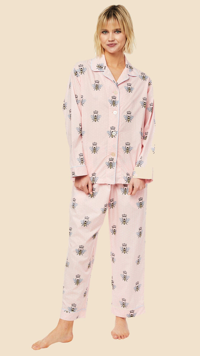 Queen Bee Luxe Pima Pajama - Pink Main Pink