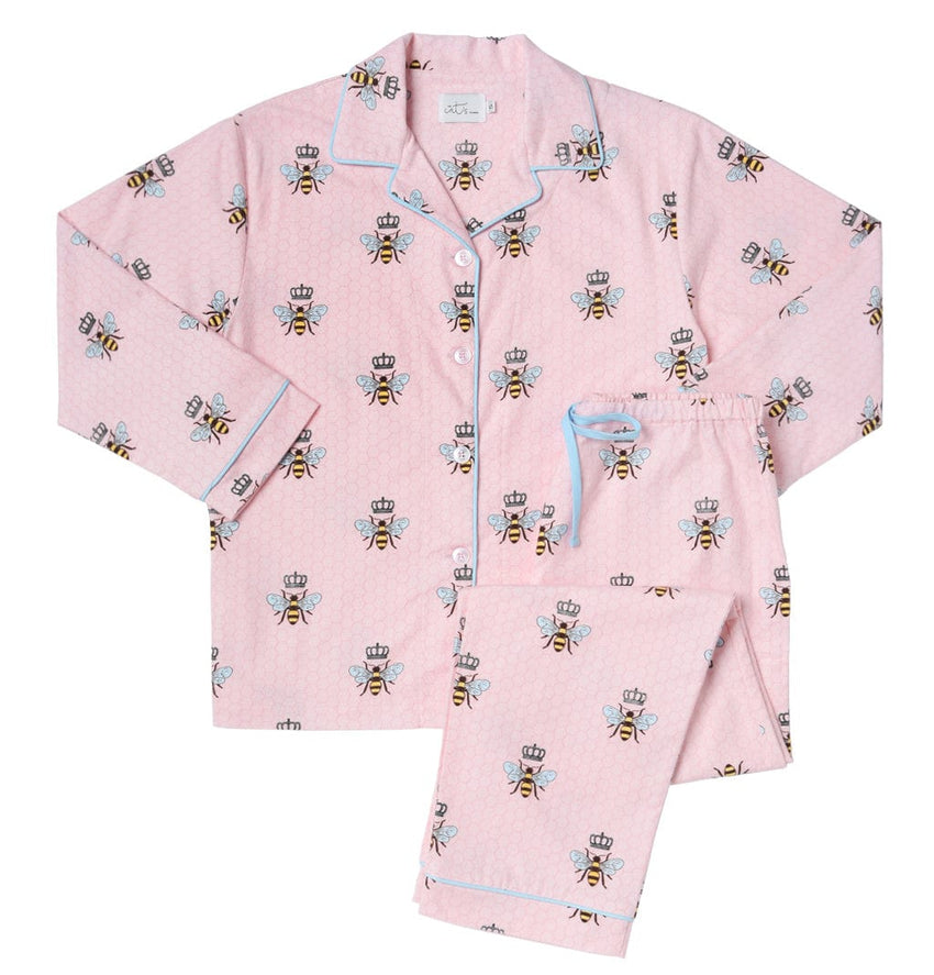 Queen Bee Flannel Pajama Wide Pink