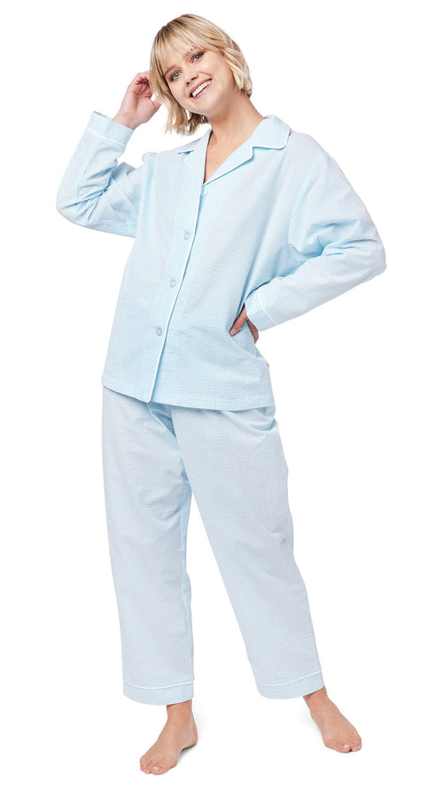 Seersucker Stripe Pajama Extra Blue