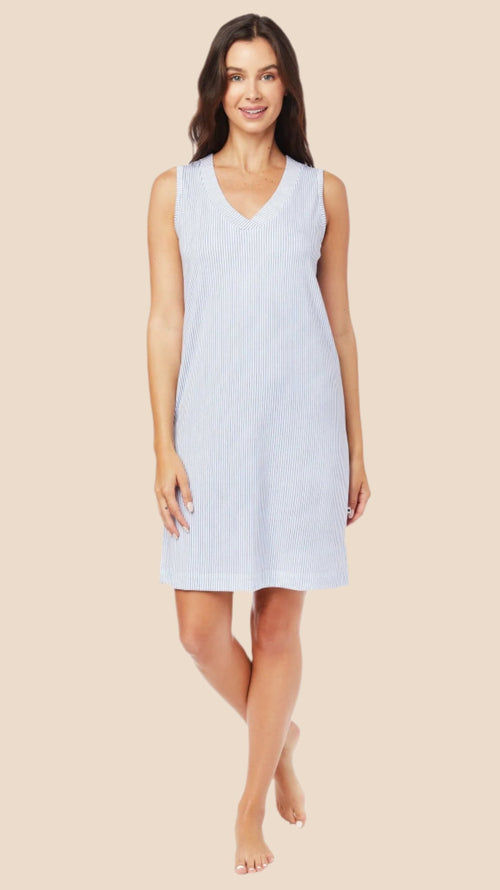 Simple Stripe Pima Knit Nightgown