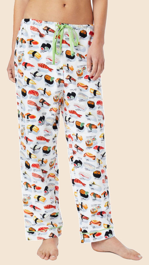 Sushi Flannel Pant White The Cat s Pajamas