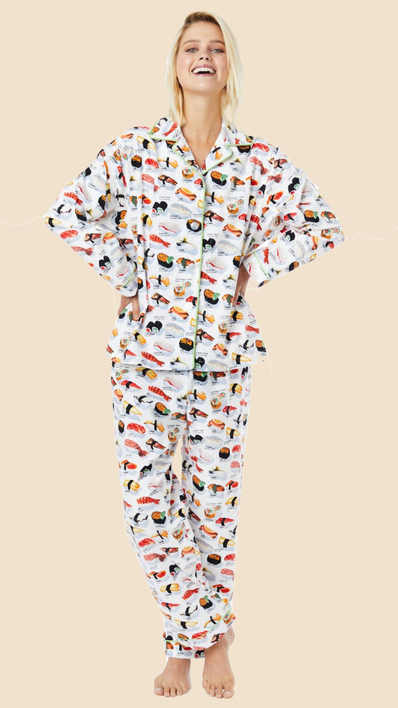 Sushi Flannel Pajama - White Main White