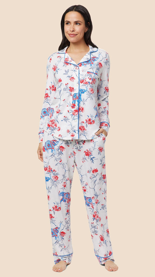 Zoe Pima Knit Pajama Main White