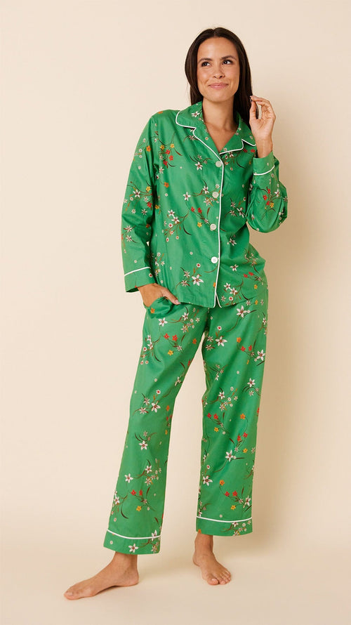 Amelia Luxe Pima Pajama Main Green