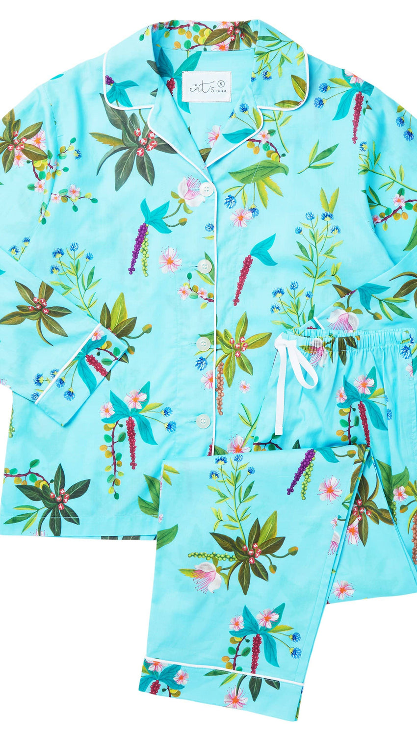 Aurora's Garden Luxe Pima Pajama Description Blue