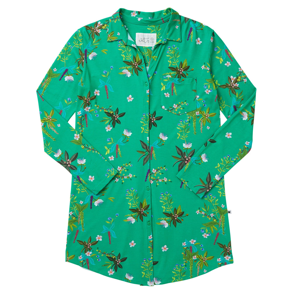 Aurora's Garden Pima Knit Night Shirt Description Green