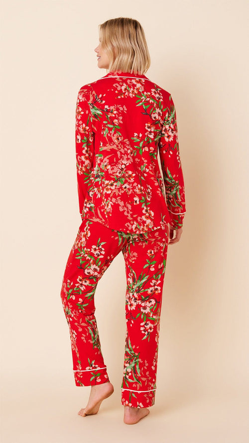 Cherry Quince Pima Knit Pajama Hover Extra Red