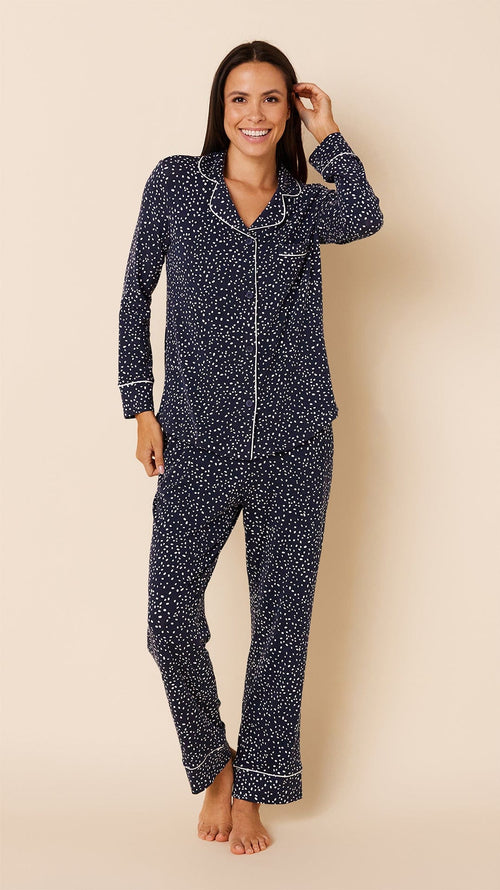 Confetti Dot Pima Knit Pajama - Navy – The Cat's Pajamas