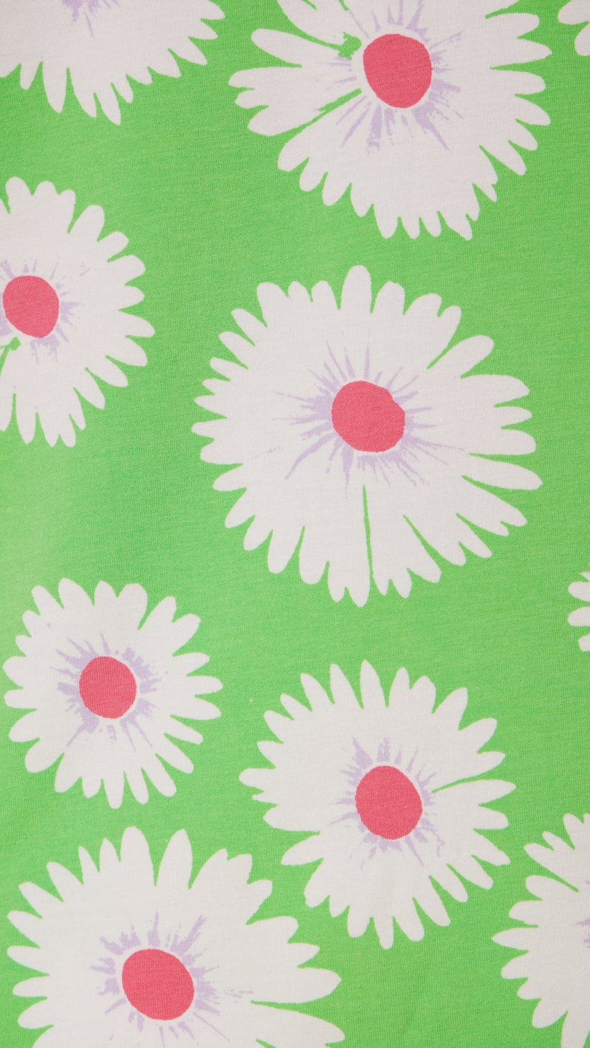 Daisies for Days Pima Knit Romper Extra Green