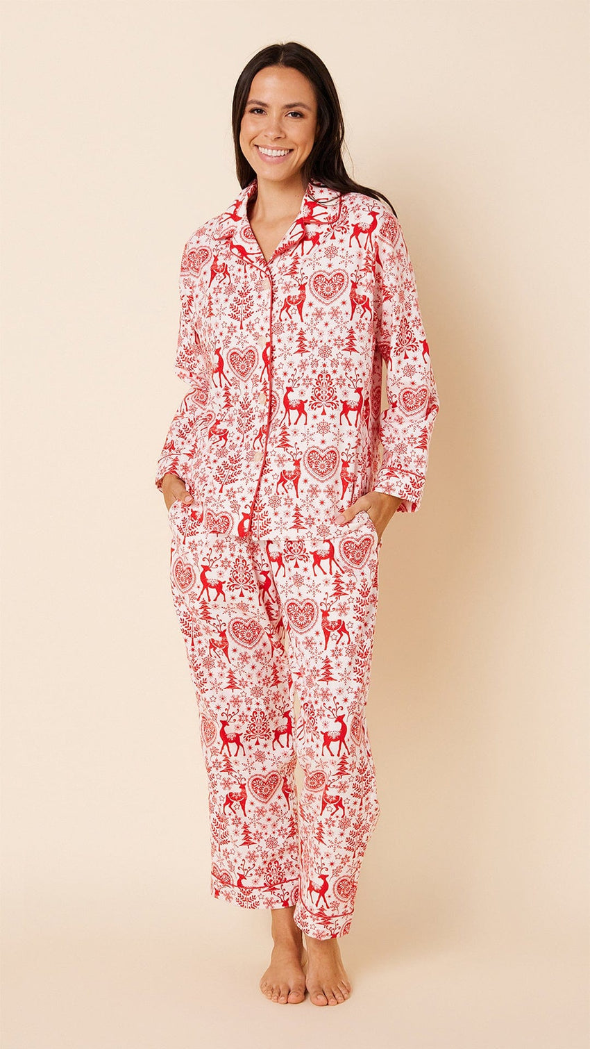 Holly Jolly Flannel Pajama Red Main