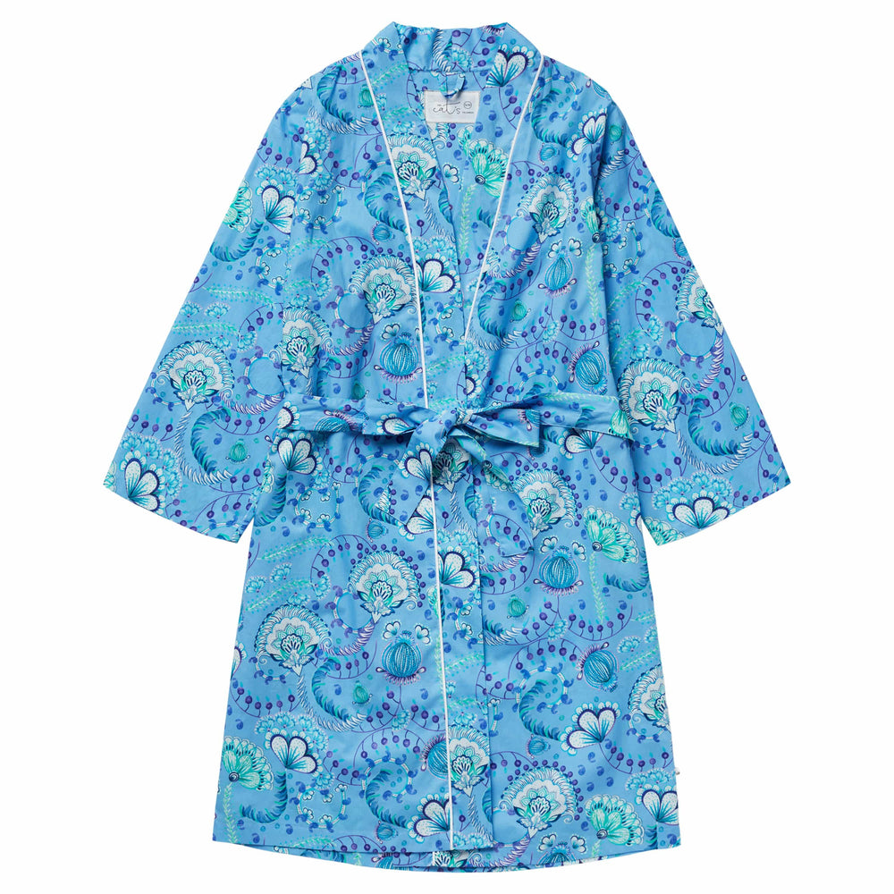 Stella Luxe Pima Kimono Robe Description Blue