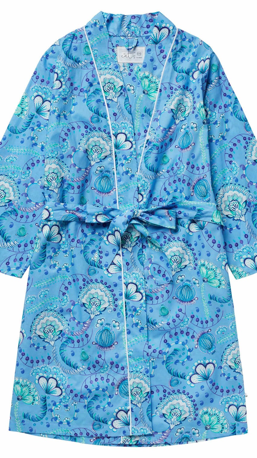 Stella Luxe Pima Kimono Robe Description Blue
