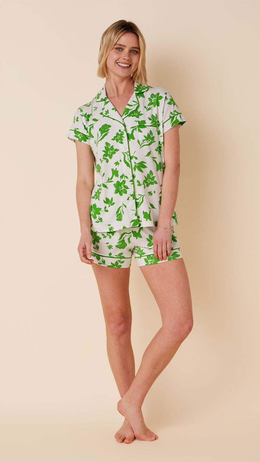 Isa Pima Knit Short Set Main White