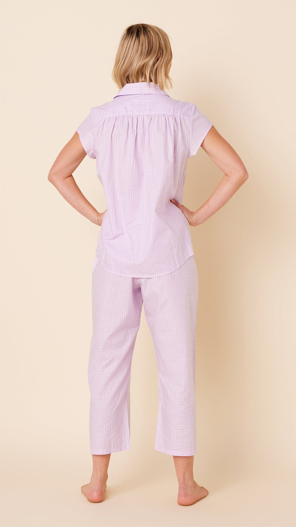 Classic Gingham Luxe Pima Capri - Lavender Hover Lavender
