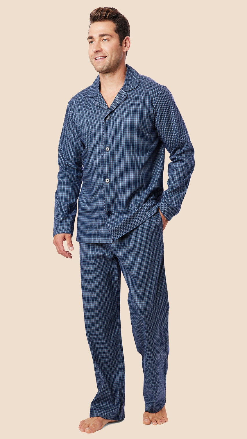 Lisbon Men's Pima Flannel Pajama Main Blue