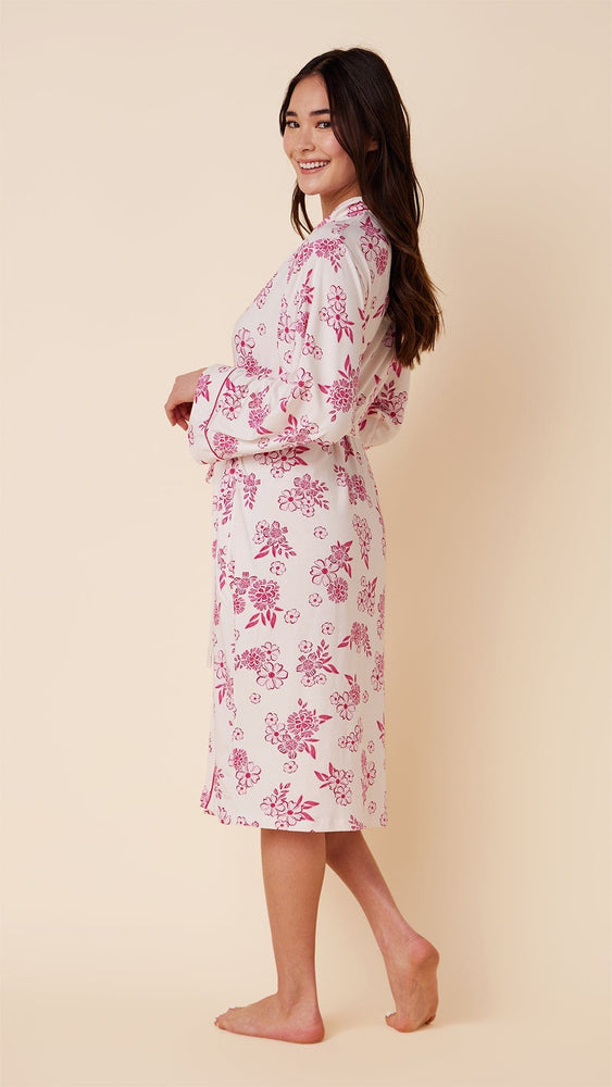 Malia Pima Knit Kimono Robe Hover Extra Pink
